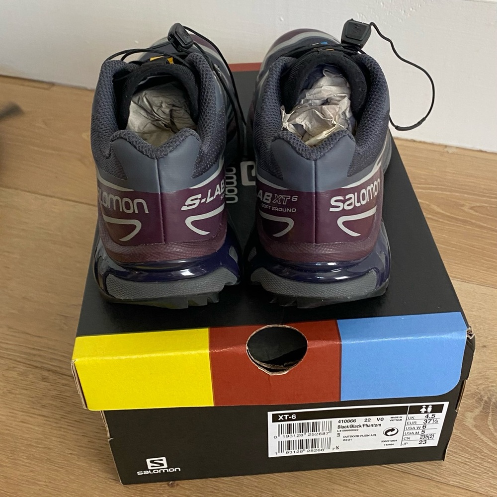 Salomon XT-6 Ebony Evening Blue Trail Sneakers - Picture 7 of 9